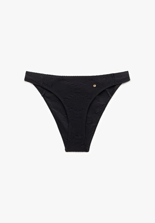 LOVJOI schwarzer Bikini Slip aus innovativem Bio-Based Material nachhaltig hergestellt in Europa